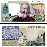 *2000 Lír Taliansko 1973-83 P103 UNC, Galileom Galilei - Kliknutím na obrázok zatvorte -
